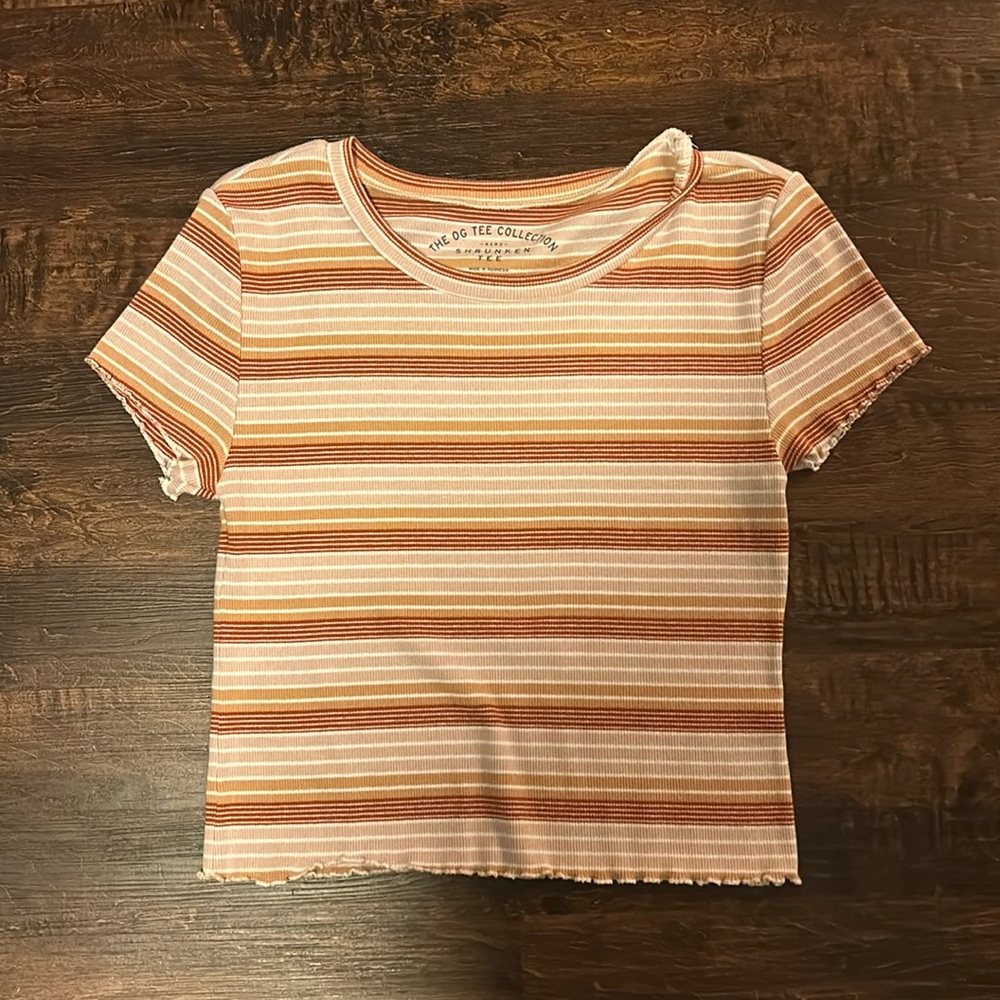 short-sleeve stripped aeropostal shirt